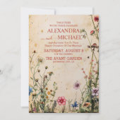 Wildflower bruiloft rustiek land kaart (Voorkant)