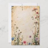 Wildflower bruiloft rustiek land kaart (Achterkant)