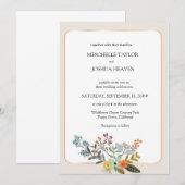 Wildflower bruiloft rustieke bloemen foto uitnodig kaart (Voorkant / Achterkant)