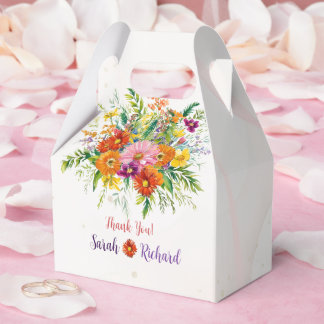 Wildflower Bruiloft, Rustieke Bloemige Dank Je & Bedankdoosjes