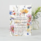 Wildflower bruiloft rustieke land Waterverf Kaart (Staand voorkant)