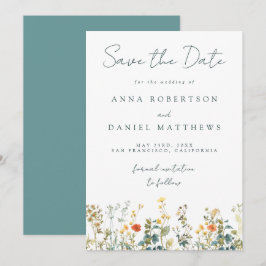 Wildflower Bruiloft Save The Date