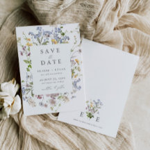 Wildflower Bruiloft Save the Date Floral Boho