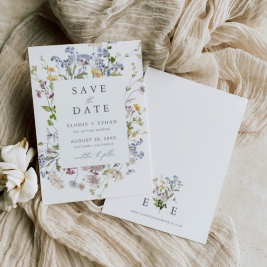 Wildflower Bruiloft Save the Date Floral Boho