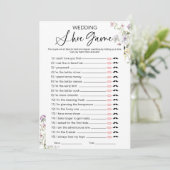 Wildflower bruiloft schoen Vrijgezellenfeest spel Kaart (Staand voorkant)