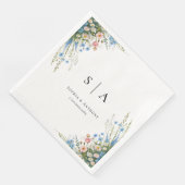  Wildflower bruiloft servetten (Hoek)