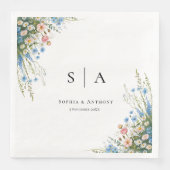  Wildflower bruiloft servetten (Voorkant)