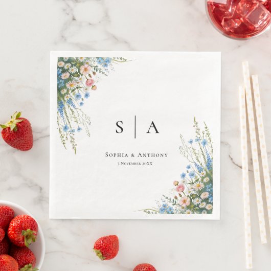  Wildflower bruiloft servetten (Insitu)