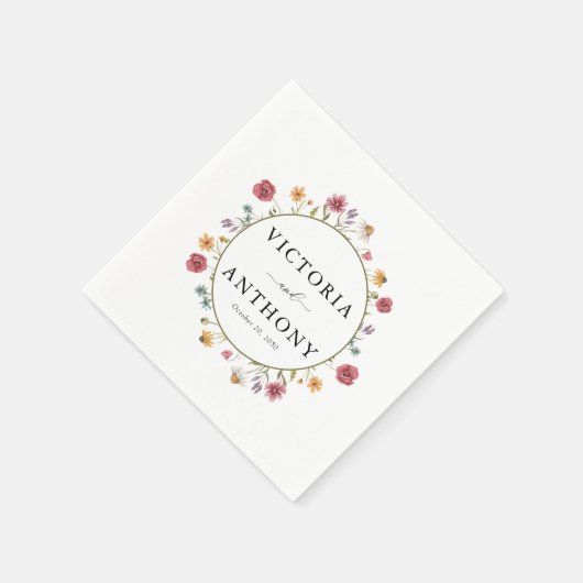 Wildflower bruiloft servetten (Hoek)