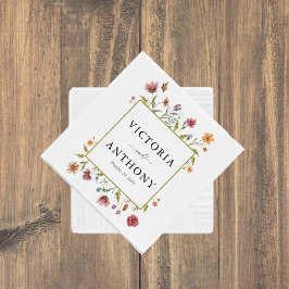 Wildflower bruiloft servetten