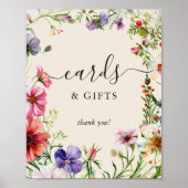 Wildflower Bruiloft Shower Kaarten & Cadeaus Bord Poster (Voorkant)