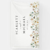Wildflower Bruiloft Spandoek (Verticaal)