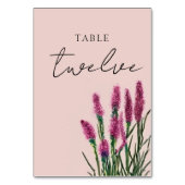 Wildflower bruiloft tafel nummer Kaart (Achterkant)