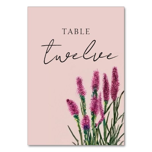 Wildflower bruiloft tafel nummer Kaart (Voorkant)