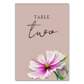 Wildflower bruiloft tafel nummer Kaart (Achterkant)