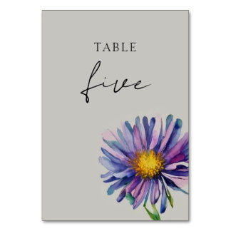 Wildflower bruiloft tafel nummer Kaart