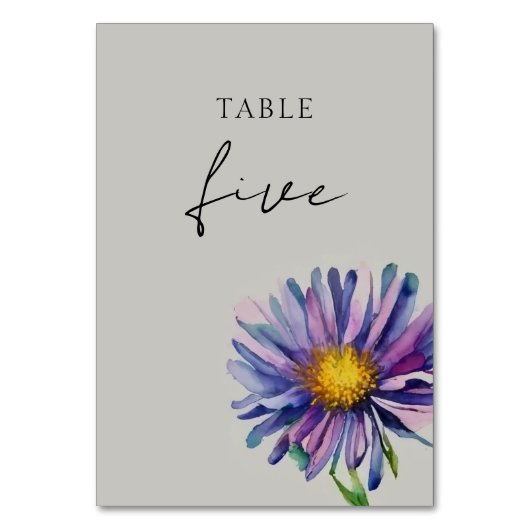 Wildflower bruiloft tafel nummer Kaart (Voorkant)