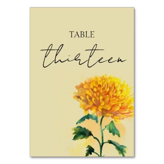 Wildflower bruiloft tafel nummer Kaart (Voorkant)