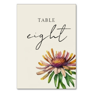 Wildflower bruiloft tafel nummer Kaart