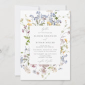 Wildflower bruiloft uitnodiging Boho Whimsical (Voorkant)