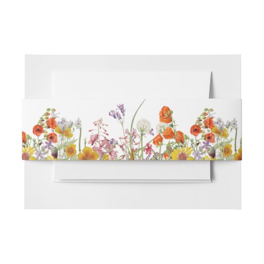 Wildflower bruiloft uitnodiging buik band uitnodigingen wikkel (Voorkant Voorbeeld)