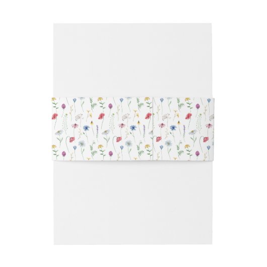 Wildflower bruiloft uitnodiging buik band uitnodigingen wikkel (Achterkant Voorbeeld)