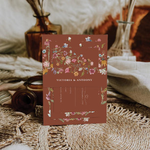 Wildflower bruiloft uitnodiging buik band uitnodigingen wikkel