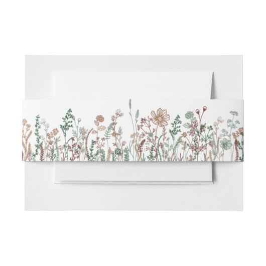 Wildflower bruiloft uitnodiging buik band uitnodigingen wikkel (Voorkant Voorbeeld)