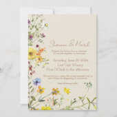 Wildflower bruiloft uitnodiging met foto terug (Voorkant)