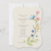 Wildflower bruiloft uitnodiging met QR-code (Voorkant)