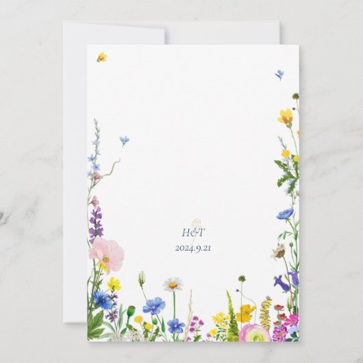 Wildflower bruiloft uitnodigingen (Achterkant)