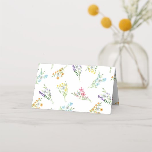 Wildflower bruiloft weide bloem boog plaatskaartje (Achterkant)