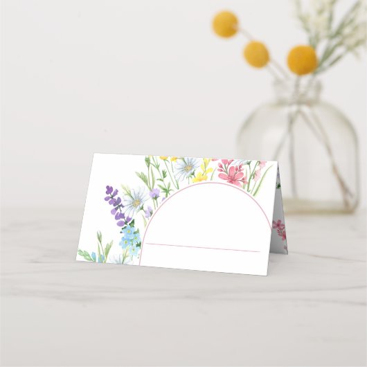 Wildflower bruiloft weide bloem boog plaatskaartje (Voorkant)