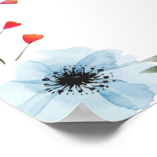 Wildflower Bruiloft Welkom Bord Poster (Hoek)