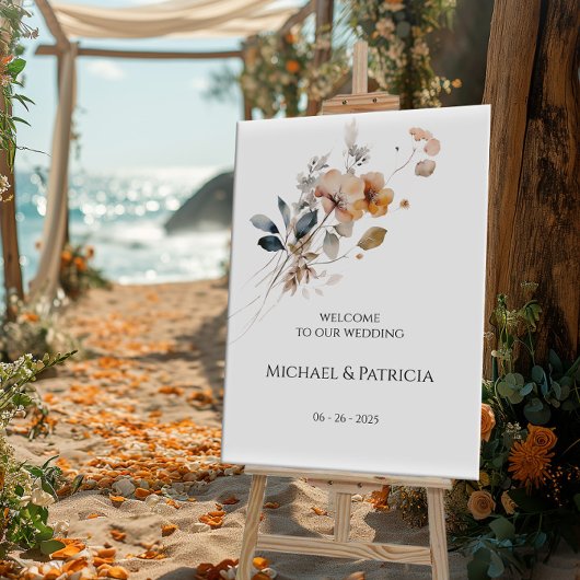 Wildflower bruiloft welkom teken elegant poster