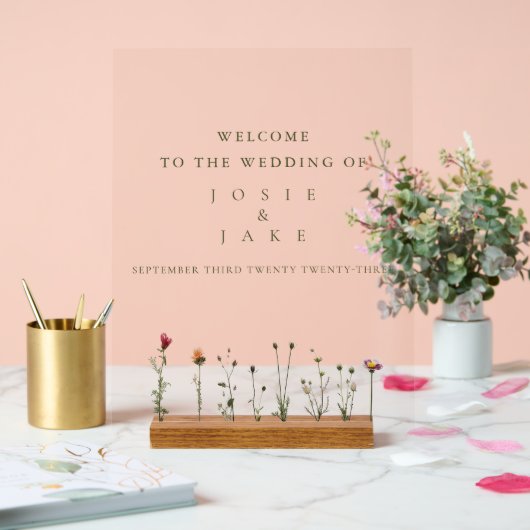 Wildflower bruiloft welkomstbord acryl bord (Huwelijk)