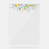 Wildflower bruiloft Welkomstbord Acryl Bord (Voorkant)