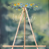 Wildflower bruiloft Welkomstbord Acryl Bord (Neutraal)