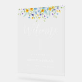 Wildflower bruiloft Welkomstbord Acryl Bord (Hoek)