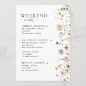 Wildflower bruiloft welkomstbrief tijdlijn Kaart (Achterkant)