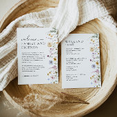 Wildflower bruiloft welkomstbrief tijdlijn Kaart