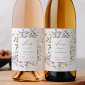 Wildflower bruiloft wijn fles label Floral Boho Etiket