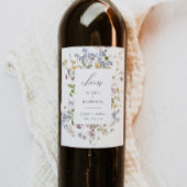 Wildflower bruiloft wijn fles label Floral Boho Wijn Etiket