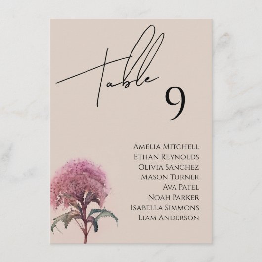 Wildflower bruiloft zitgrafiek Kaart (Voorkant)