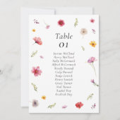 Wildflower bruiloft zitgrafiek Kaart (Voorkant)