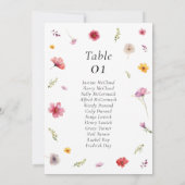 Wildflower bruiloft zitgrafiek Kaart (Achterkant)