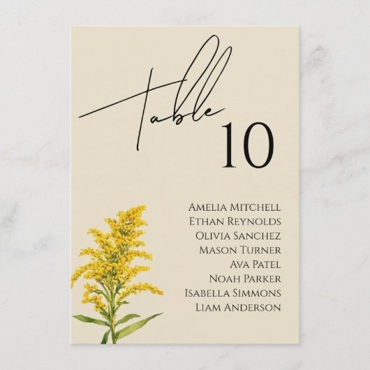 Wildflower bruiloft zitgrafiek Kaart (Voorkant)