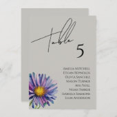 Wildflower bruiloft zitgrafiek Kaart (Voorkant / Achterkant)