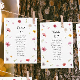 Wildflower bruiloft zitgrafiek Kaart