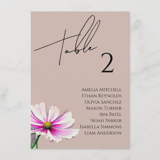 Wildflower bruiloft zitgrafiek Kaart (Voorkant)